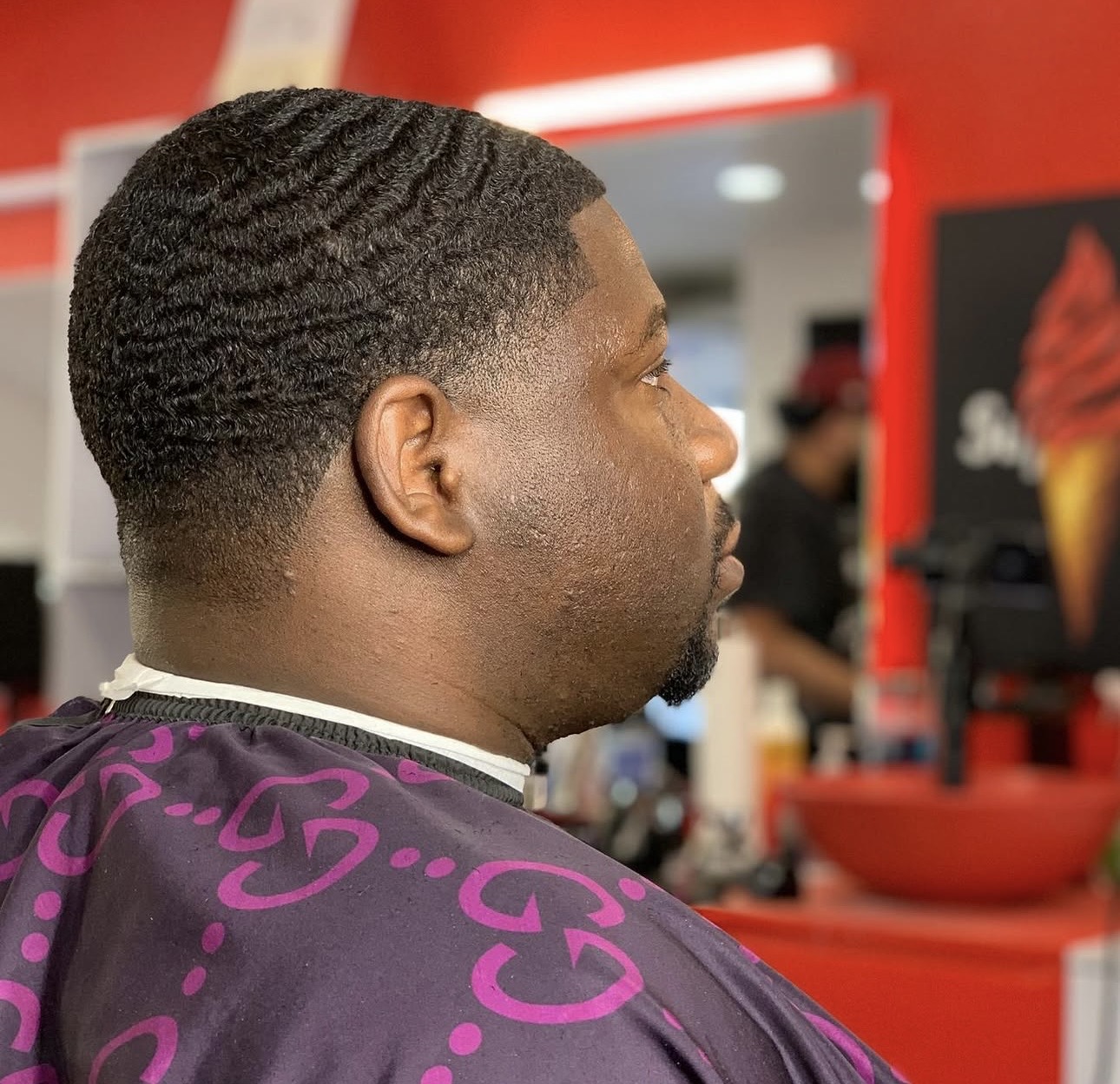 Finished cut and beard shape-up